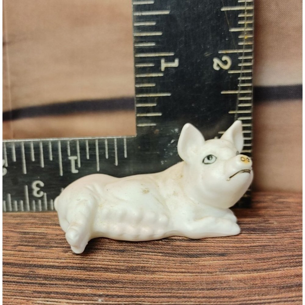 Vintage Miniature Bone China Mother Pig Figure Statue 3"